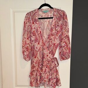 Melissa Odabash Pink and Cream Paisley Dress